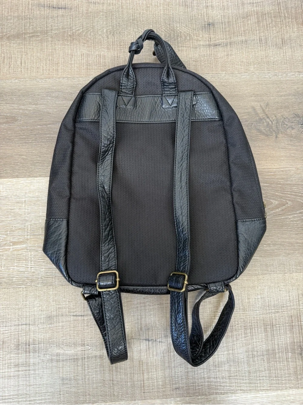 Pistil Black Canvas Leather Trim Backpack